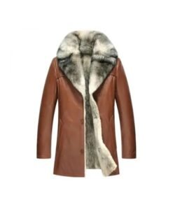 Lambskin Leather Sheepskin Long Coat