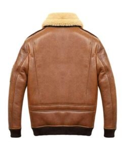 Men’s Aviator Camel Brown A2 Fur Shearling Jacket
