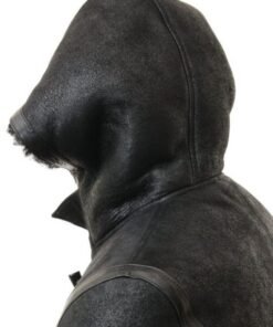 Mens Black Sheepskin Duffle Coat