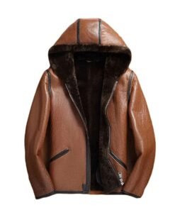 Mens Shearling Brown Sheepskin Leather Jacket