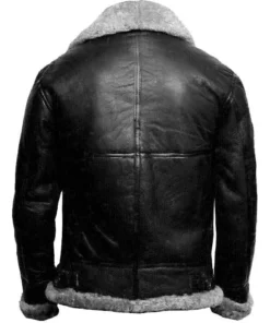 B3 Bomber Black Fur Pilot Jacket
