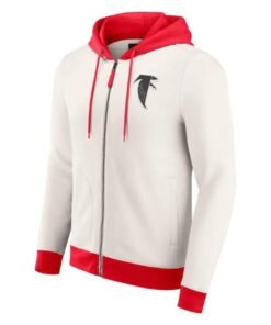 Atlanta Falcons Fanatics Cream Distress Graphics Full-Zip Hoodie