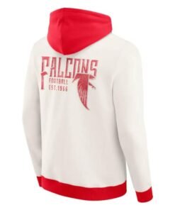 Atlanta Falcons Fanatics Cream Distress Graphics Full-Zip Hoodie