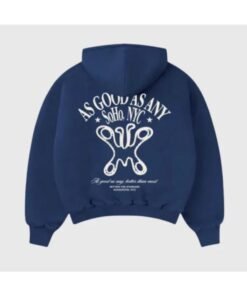 As Good As Any Printed Blue Hoodie