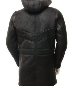 Mens Black Sheepskin Duffle Coat