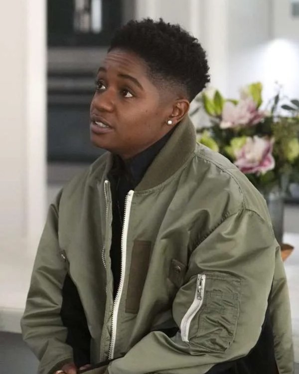 All American S06 Tamia Cooper Khaki Bomber Jacket All American S06 Tamia Cooper Khaki Bomber Jacket