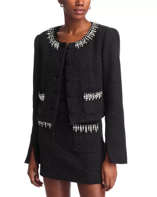 Abbott Elementary S04 Tatyana Ali Black Embellished Jacket