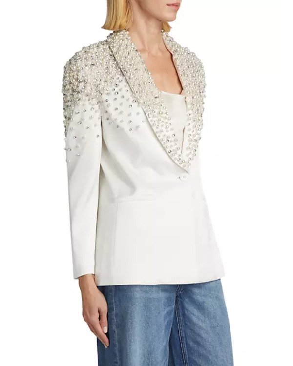 Abbott Elementary Sheryl Lee Ralph White Embellished Blazer Abbott Elementary Sheryl Lee Ralph White Embellished Blazer