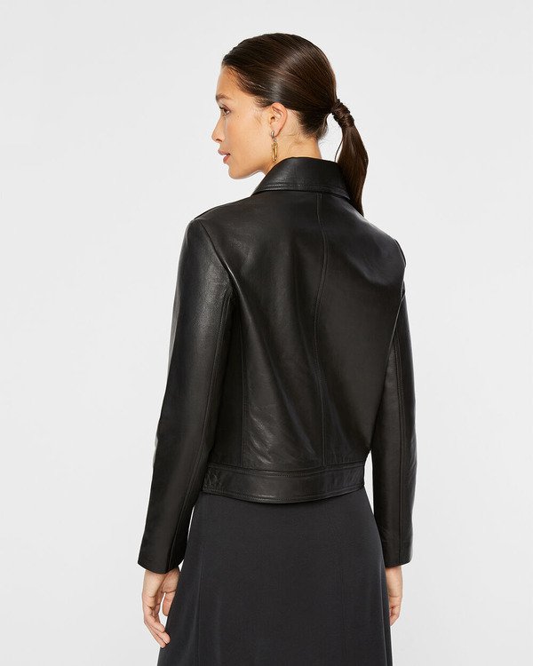 Allegiance S02 Supinder Wraich Black Cropped Leather Jacket Allegiance S02 Supinder Wraich Black Cropped Leather Jacket