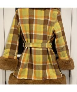 AEW Dynamite 2025 Paige Wooding Green Plaid Fur Coat