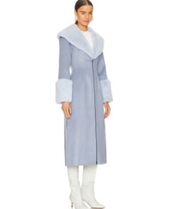 Access Hollywood 2025 Emily Orozco Blue Fur Collar Coat