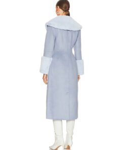 Access Hollywood 2025 Emily Orozco Blue Fur Collar Coat