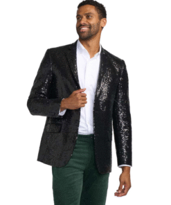 Christmas Black Sequin Blazer