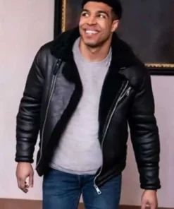 12 Dates of Christmas Chad Savage Black Leather Jacket