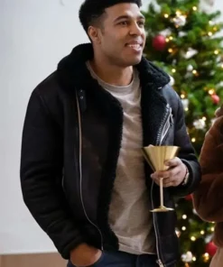 12 Dates of Christmas Chad Savage Black Leather Jacket