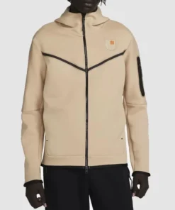 Barcelona Tech Windrunner Beige Soccer Hoodie