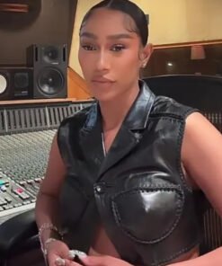 Bia Black Leather Vest