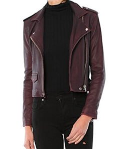 Big Sky S03 Katheryn Winnick Deep Plum Leather Jacket