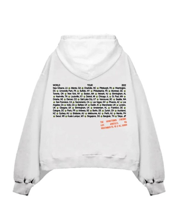 Billie-Eilish-Billie Eilish Homecoming Tour Hoodie-Tour-White-Pull-Over-Unisex-Hoodie- Billie Eilish Homecoming Tour Hoodie