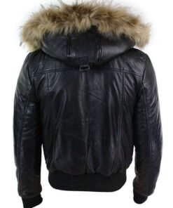 Mens Flying Aviator Bomber Leather Jacket