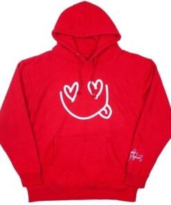 Bobby Mares Red Love Smiley Fleece Hoodie