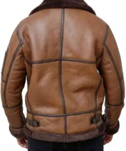 Men Brown Leather Aviator Jacket