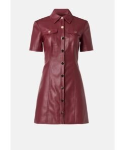 CBS Mornings 2025 Adriana Diaz Burgundy Leather Dress