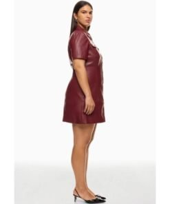CBS Mornings 2025 Adriana Diaz Burgundy Leather Dress