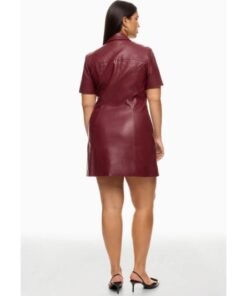CBS Mornings 2025 Adriana Diaz Burgundy Leather Dress