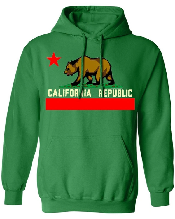 California Republic Pullover Green Hoodie California Republic Pullover Green Hoodie
