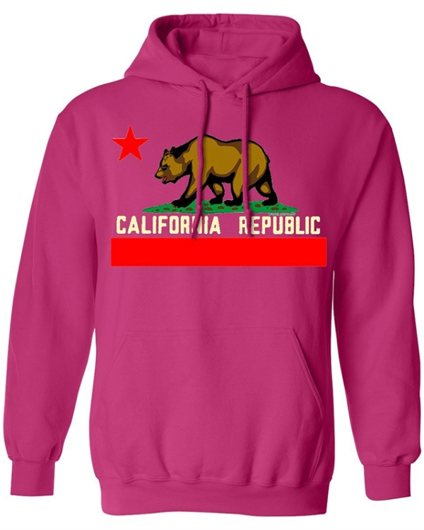 California Republic Pullover Pink Hoodie California Republic Pullover Pink Hoodie