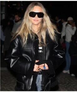 Cara Delevingne Paris Fashion Week 2025 Leather Jacket