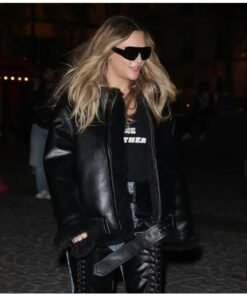 Cara Delevingne Paris Fashion Week 2025 Leather Jacket