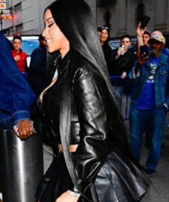 Cardi B NYC 2025 Black Cropped Jacket