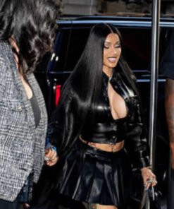 Cardi B NYC 2025 Black Cropped Jacket