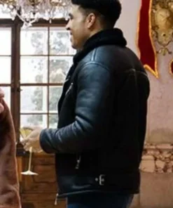 12 Dates of Christmas Chad Savage Black Leather Jacket