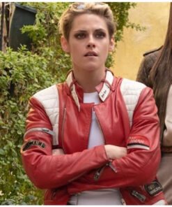 Charlies Angles Kristen Stewart Red Leather Jacket