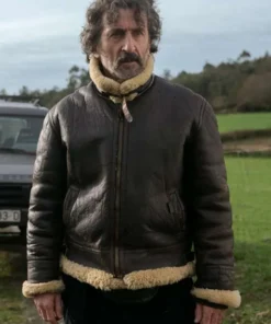 Luis Zahera Old Dog New Tricks Brown Shearling Jacket