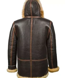 Men Brown B7 Shearling Leather Jacket