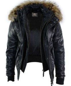 Mens Flying Aviator Bomber Leather Jacket