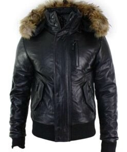 Mens Flying Aviator Bomber Leather Jacket
