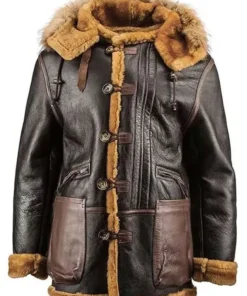 Men Brown B7 Shearling Leather Jacket