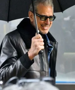 NYC 2025 Jeff Goldblum Shearling Leather Jacket