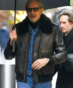 NYC 2025 Jeff Goldblum Shearling Leather Jacket