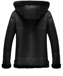 Black Leather Aviator Jacket for Men
