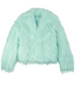 The Life of a Showgirl Mint Faux Fur Coat