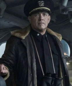 Tom Hanks Greyhound Shearling Leather Jacket