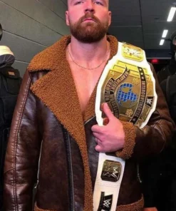 Dean Ambrose Brown Shearling Jacket