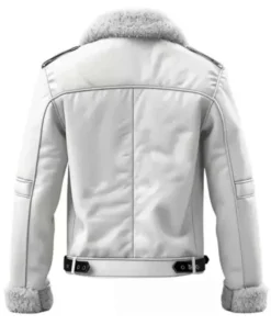B3 White Shearling Leather Jacket