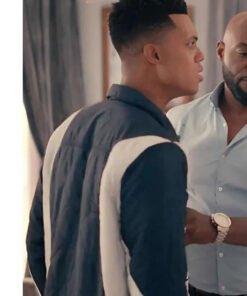 Bel-Air S02 Jabari Banks Navy Blue & White Quilted Jacket